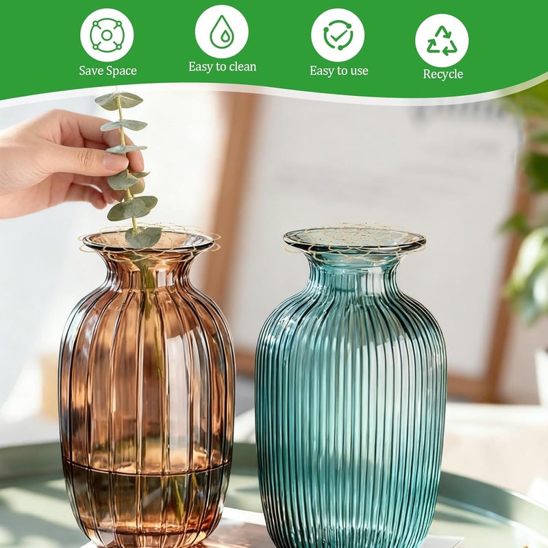 hurifeng 3Pcs Flower Arrangement Holder Set- Stainless Steel Floral Grid Organizer - Wire Frog Insert for Vases Bouquets DIY Home Decor(Gold) - Image 5